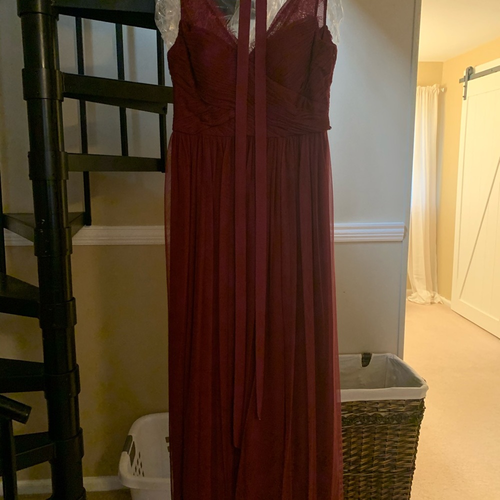 Beautiful size 12 maroon gown. Worn once, EUC